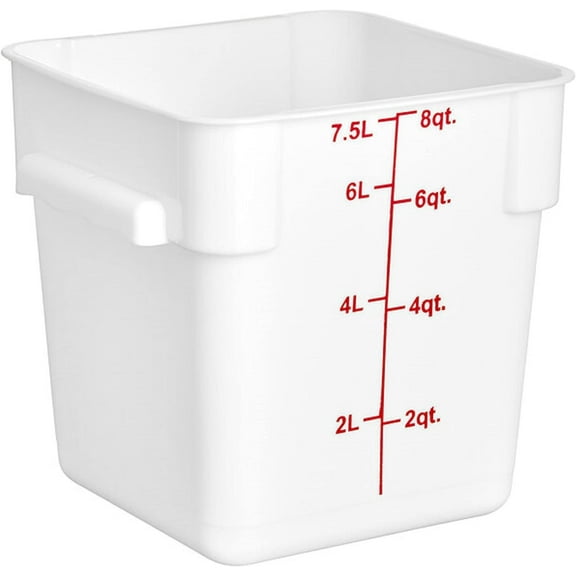 TrueCraftware- 8 Qt. Polypropylene Square Food Storage Container White - Space Saving Food Storage Container Meal Prep Pantry Storage Container Reusable for Kitchen Organization Dishwasher Safe
