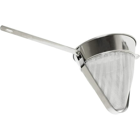 TrueCraftware – 8–inch 1 1/2 qt. Fine Mesh Reinforced Bouillon Strainer, Stainless Steel