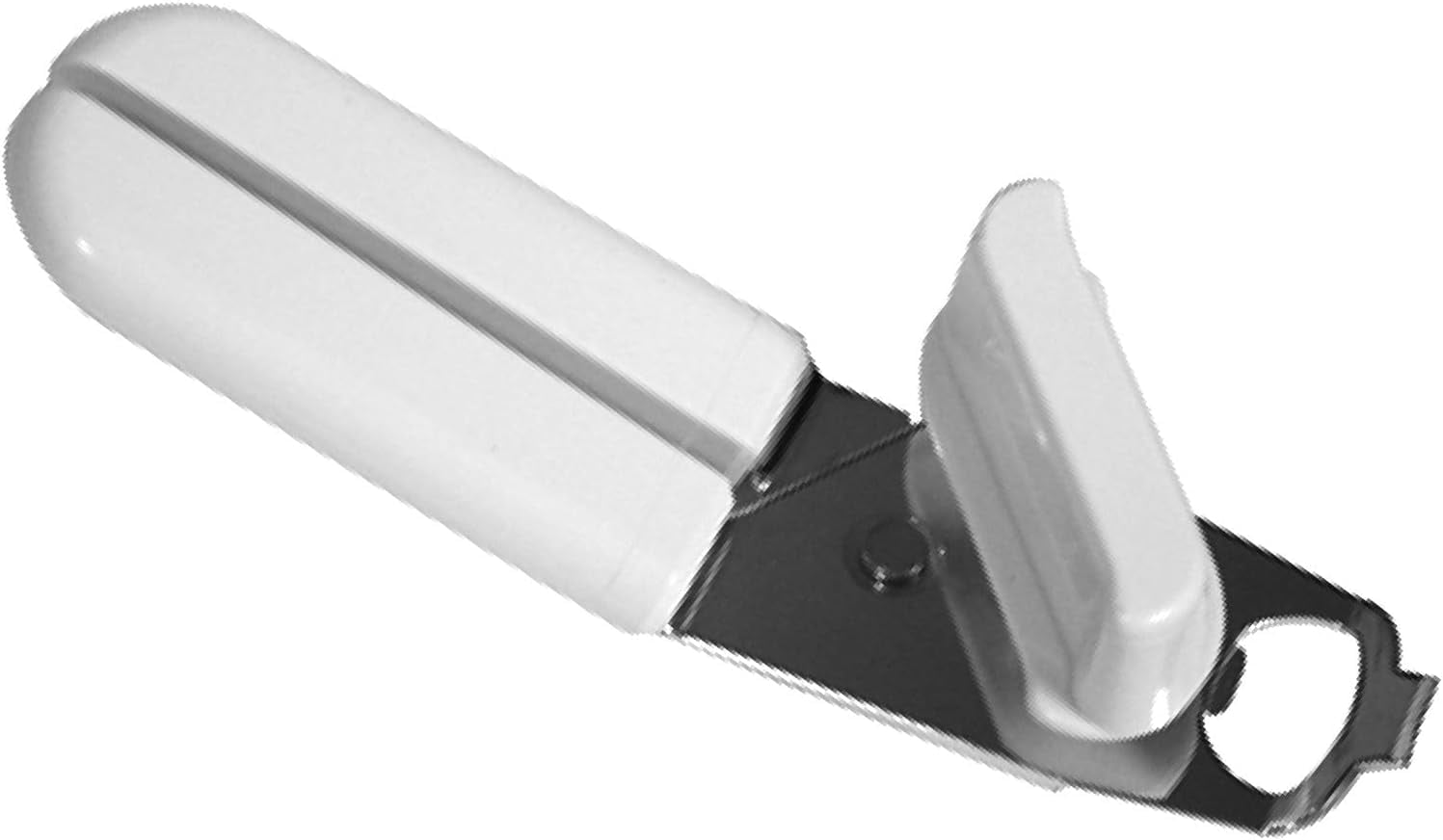 TrueCraftware- 8" x 2" x 2-1/2" Manual Can Opener Iron Plated with White Color Plastic Handle- Built-in Bottle Cap Remover Handheld Easy Turn Knob Best Large Lid Openers