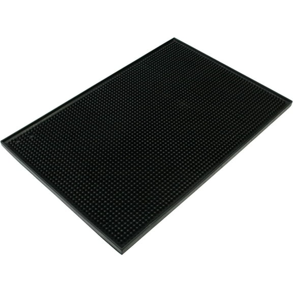 TrueCraftware- Black Large Rubber Bar Service No-Slip Mat 18" x 12"- Bar Service Spill Mat Countertop Drip Mat Bars Home & Restaurants