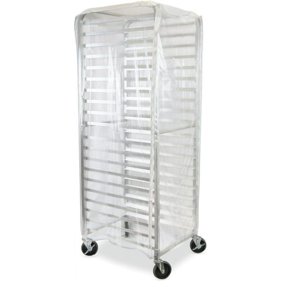 TrueCraftware- Durable Clear Plastic Cover for 20 Tier Bun Pan Sheet Rack 28 x 23 x 61 - Heavy Duty Plastic Sheet Pan Rack Cover with Zippers Sheet Pan Rack Cover