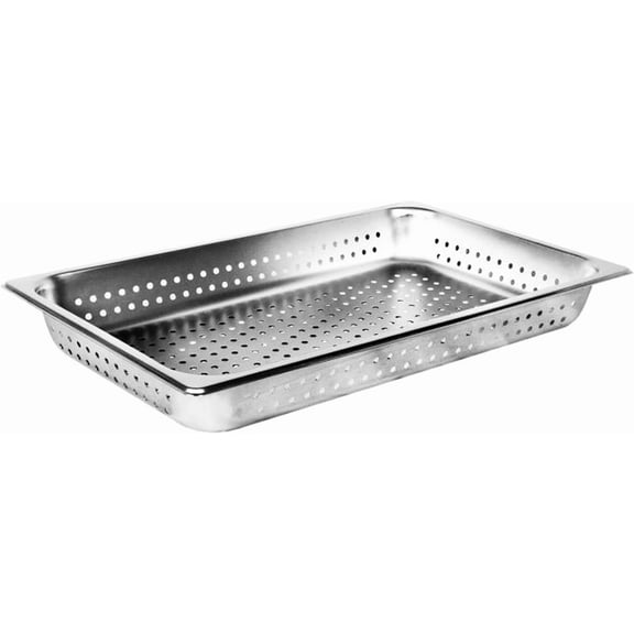 TrueCraftware-Full Size 2-1/2" Deep Perforated Stainless Steel Anti-Jamming Steam Pan 24 Gauge- Chafing Steam Food Pan Anti-Jam Steam Table Hotel Pan