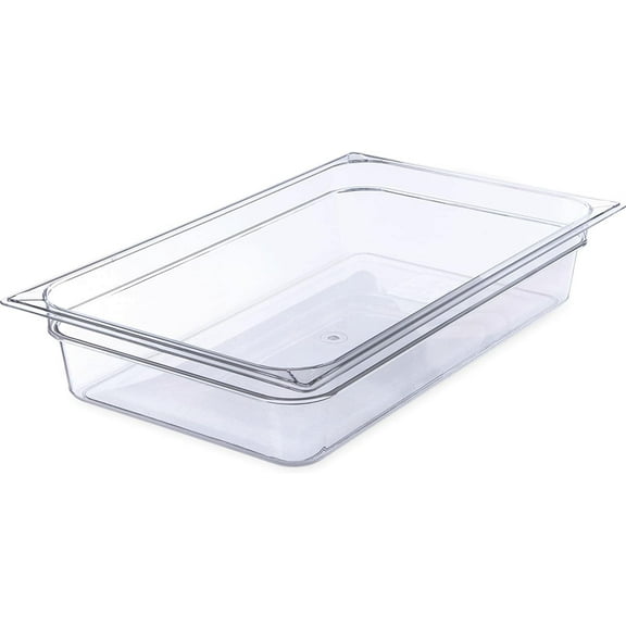 TrueCraftware- Full Size 4 Deep Food Pan Polycarbonate Clear Color- Food Storage Containers Plastic Food Pan Restaurant Commercial Hotel Pans for Food Prep Fruits Vegetables Beans Corns