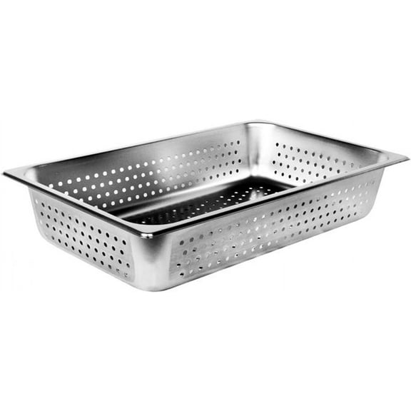TrueCraftware- Full Size 4" Deep Perforated Stainless Steel Anti-Jamming Steam Pan 24 Gauge- Steam Food Pan Anti-Jam Steam Table Hotel Pan for Restaurant Family Events Personal Catering Use