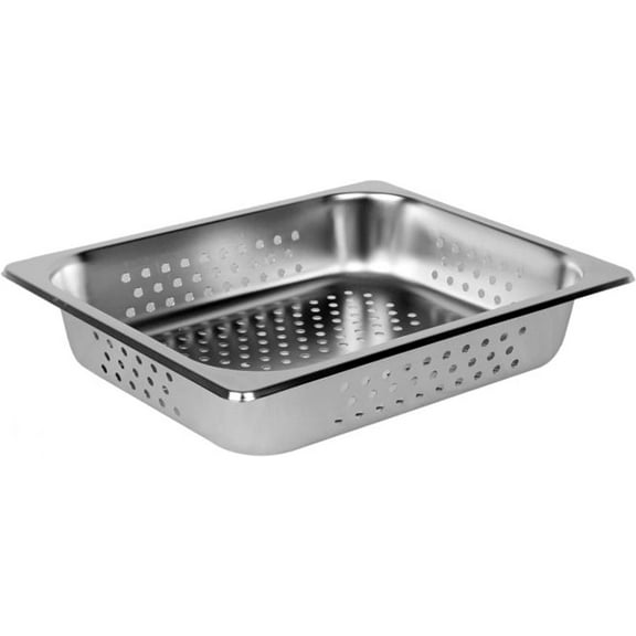 TrueCraftware- Half Size 2-1/2" Deep Perforated Stainless Steel Anti-Jamming Steam Pan 24 Gauge- Steam Food Pan Anti-Jam Steam Table Hotel Pan for Restaurant Family Events Personal Catering Use