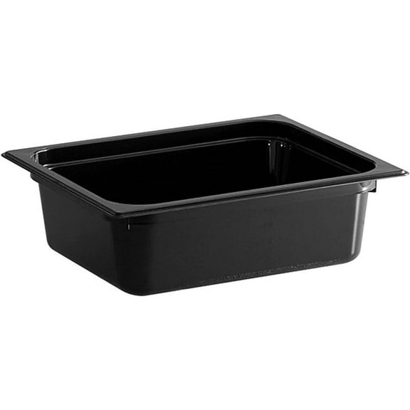 TrueCraftware- Half Size 4 Deep Food Pan Polycarbonate Black Color- Food Storage Containers Plastic Food Pan Restaurant Commercial Hotel Pans for Food Prep Fruits Vegetables Beans Corns