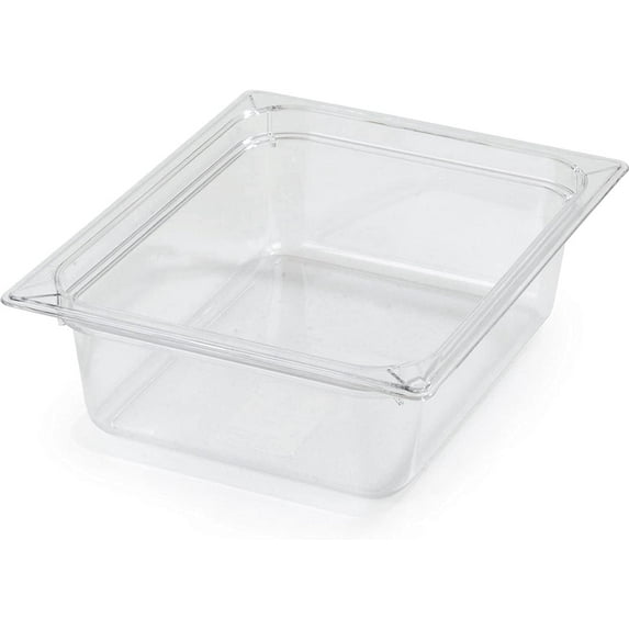 TrueCraftware- Half Size 4” Deep Food Pan Polycarbonate Clear Color- Food Storage Containers Plastic Food Pan Restaurant Commercial Hotel Pans for Food Prep Fruits Vegetables Beans Corns
