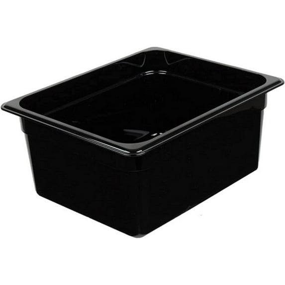 TrueCraftware- Half Size 6” Deep Food Pan Polycarbonate Black Color- Food Storage Containers Plastic Food Pan Restaurant Commercial Hotel Pans for Food Prep Fruits Vegetables Beans Corns