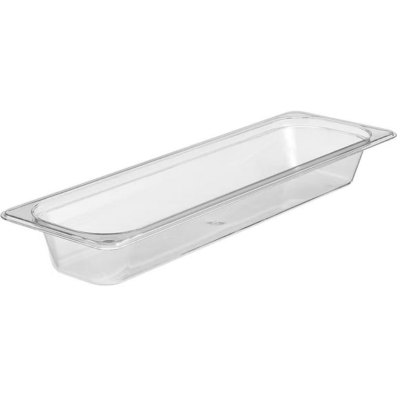 TrueCraftware- Half Size Long 2-1/2 Deep Food Pan Polycarbonate Clear Color- Food Storage Containers Plastic Food Pan Restaurant Commercial Hotel Pans for Food Prep Fruits Vegetables Beans Corns