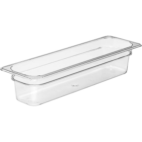 TrueCraftware- Half Size Long 4 Deep Food Pan Polycarbonate Clear Color- Food Storage Containers Plastic Food Pan Restaurant Commercial Hotel Pans for Food Prep Fruits Vegetables Beans Corns