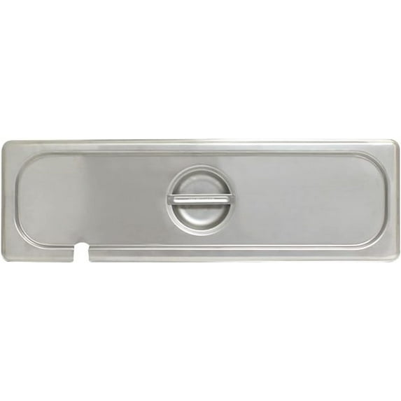 TrueCraftware- Half Size Long Slotted Stainless Steel Anti-Jamming Steam Pan Cover 24 Gauge- Notched Anti-Jam Steam Table Pan Lid Catering Metal Food Pan Cover for Restaurant Events Catering