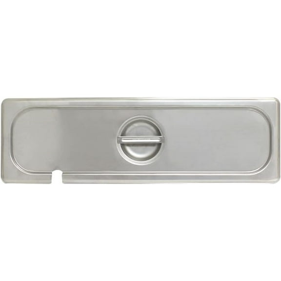 TrueCraftware- Half Size Long Slotted Stainless Steel Anti-Jamming Steam Pan Cover 24 Gauge- Notched Anti-Jam Steam Table Pan Lid Catering Metal Food Pan Cover for Restaurant Events Catering