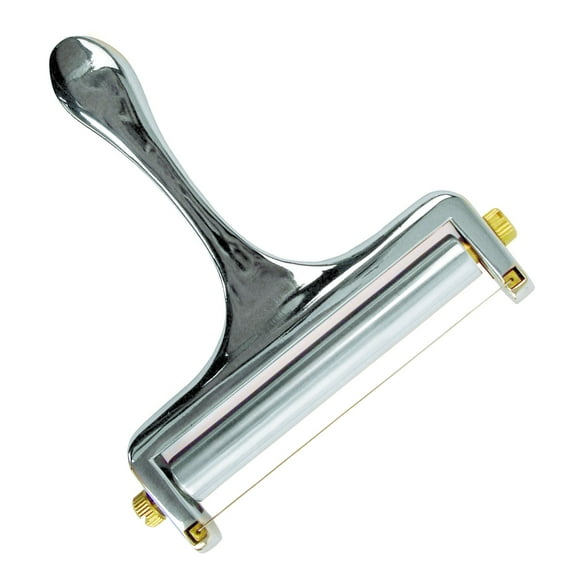 TrueCraftware- Heavy Duty Cheese Slicer - Hand Held Cheese Cutter for Cheddar Gruyere Raclette Mozzarella Cheese Block Adjustable Cheese Shaver Thick & Thin Slicer Cheese Curler (Silver)