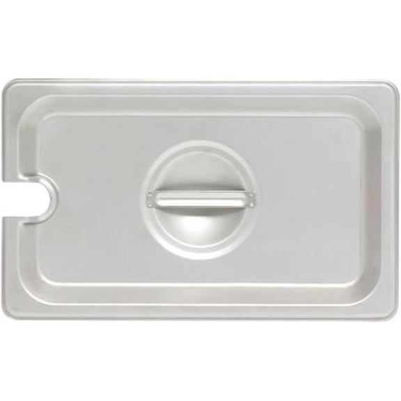 TrueCraftware- Quarter Size Slotted Stainless Steel Anti-Jamming Steam Pan Cover 24 Gauge- Notched Anti-Jam Steam Table Pan Lid Catering Metal Food Pan Cover for Restaurant Family Catering