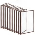 thumbnail image 1 of TrueCraftware-Set of 10 Brown 8-1/2” x 11” Double Fold Restaurant Menu Covers 2 Page 4 View Crystal Clear Menu Folder Menu Book Holders for Bar Cafe Restaurant Book, 1 of 6