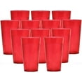 thumbnail image 1 of TrueCraftware- Set of 12 Belize 10 oz. Tumbler/Drinking Cups Red Polycarbonate-Premium Iced Tea Glasses Stackable Reusable Dishwasher Safe Break-Resistant for Home and Restaurants, 1 of 6