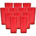 thumbnail image 1 of TrueCraftware- Set of 12 Belize 20 oz. Tumbler/Drinking Cups Red Polycarbonate-Premium Iced Tea Glasses Stackable Reusable Dishwasher Safe Break-Resistant for Home and Restaurants, 1 of 6
