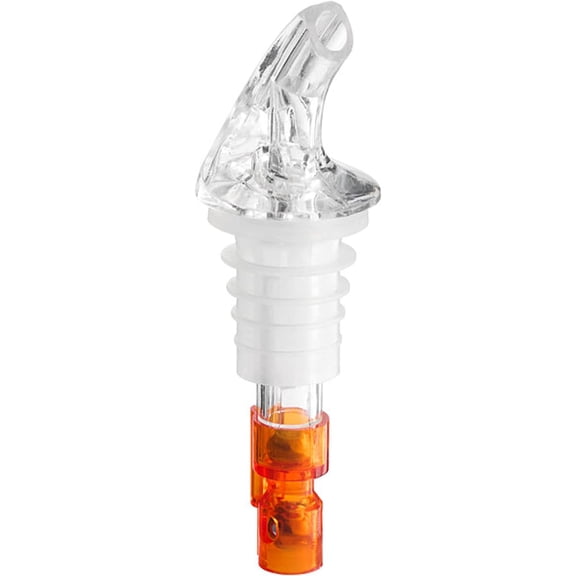 TrueCraftware- Set of 12 Measured 1/2 oz Liquor Pourer with Orange Tail & No Collar Acrylonitrile- Cocktail Shot Dispenser Liquor Bottle Pourers Alcohol Liquor Pourers Bar Bartender Accessories