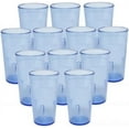 thumbnail image 1 of TrueCraftware- Set of 12 Pebbled Tumbler/Drinking Cups 20-Ounce Blue Color- Reusable Premium Water Iced Tea Glasses Stackable Dishwasher Safe Break-Resistant for Home and Restaurants, 1 of 6