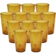 thumbnail image 1 of TrueCraftware-Set of 12 Pebbled Tumbler/Drinking Cups 9-1/2-Ounce Amber Color- Reusable Premium Water Iced Tea Glasses Stackable Dishwasher Safe Break-Resistant for Home and Restaurants, 1 of 6