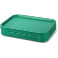 thumbnail image 1 of TrueCraftware- Set of 12 Plastic Fast Food Tray 10 1/2" X 13 5/8" Green Color- for Café Standard Cafeteria/Fast Food Tray Restaurant Serving Trays Set for Coffee Table Kitchen Party, 1 of 5