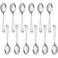thumbnail image 1 of TrueCraftware- Set of 12 Stainless Steel Dakota Dessert Spoon- Stainless Steel Flatware Cutlery Kitchen Tableware Set for Home and Restaurant Coffee Spoon Small Spoons for Dessert Silverware, 1 of 6