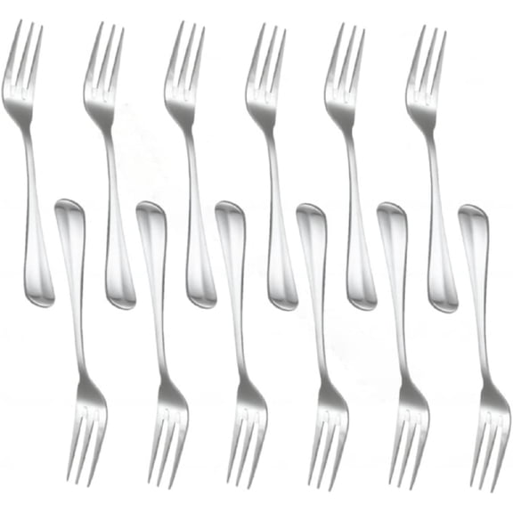 TrueCraftware- Set of 12 Stainless Steel Dakota Oyster Fork- Stainless Steel Flatware Cutlery Kitchen Tableware Set for Home and Restaurant Appetizer Seafood Forks Silverware