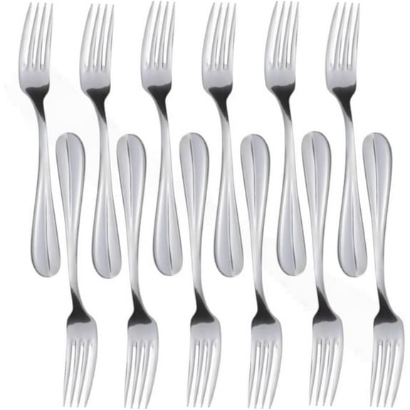 TrueCraftware- Set of 12 Stainless Steel Diamond Dinner Fork- Stainless Steel Flatware Cutlery Kitchen Tableware Set for Home and Restaurant Table Forks Flatware Forks Silverware Forks