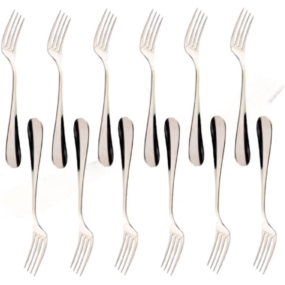 TrueCraftware- Set of 12 Stainless Steel Diamond European Size Table Fork- Stainless Steel Flatware Cutlery Kitchen Tableware Set for Home and Restaurant Flatware Forks Silverware Forks Table Forks