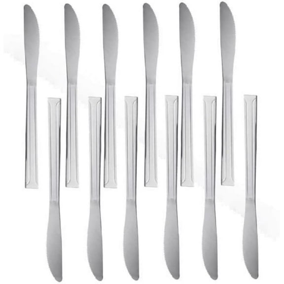 TrueCraftware- Set of 12 Stainless Steel Domilion Dinner Knife- Stainless Steel Flatware Cutlery Kitchen Tableware Set for Home and Restaurant Butter Knife Spreader Table Knives