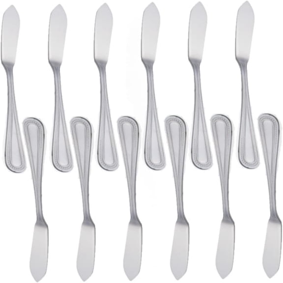 TrueCraftware- Set of 12 Stainless Steel Jewel Butter Knife- Stainless Steel Flatware Cutlery Kitchen Tableware Set for Home and Restaurant Butter Knife Spreader Butter Knifes