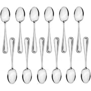 TrueCraftware- Set of 12 Stainless Steel Jewel Table Spoon- Stainless Steel Flatware Cutlery Kitchen Tableware Set for Home and Restaurant Tablespoons Silverware Spoons Metal Spoons