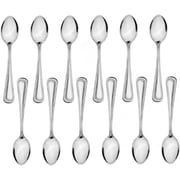TrueCraftware- Set of 12 Stainless Steel Jewel Teaspoon- Stainless Steel Flatware Cutlery Kitchen Tableware for Home Restaurant for Stirring Coffee Dessert Cake Ice Cream Cappuccino