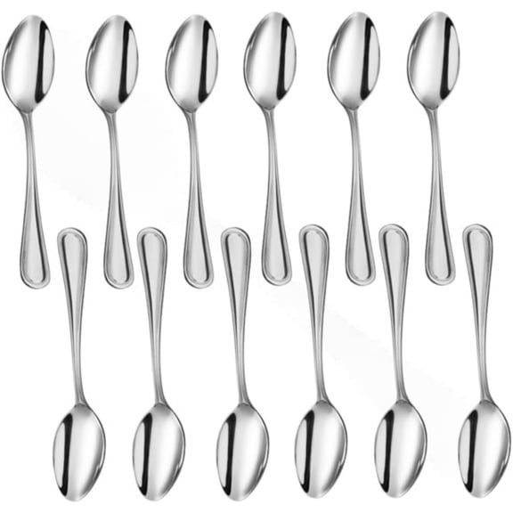 TrueCraftware- Set of 12 Stainless Steel Legend Dinner Table Spoon- Stainless Steel Flatware Cutlery Kitchen Tableware Set for Home and Restaurant Tablespoons Silverware Spoons Metal Spoons
