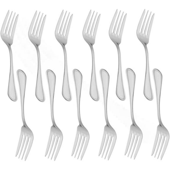 TrueCraftware- Set of 12 Stainless Steel Legend Salad Fork- Stainless Steel Flatware Cutlery Kitchen Tableware Set for Home and Restaurant Flatware Forks Silverware Salad Fork Cake Dessert