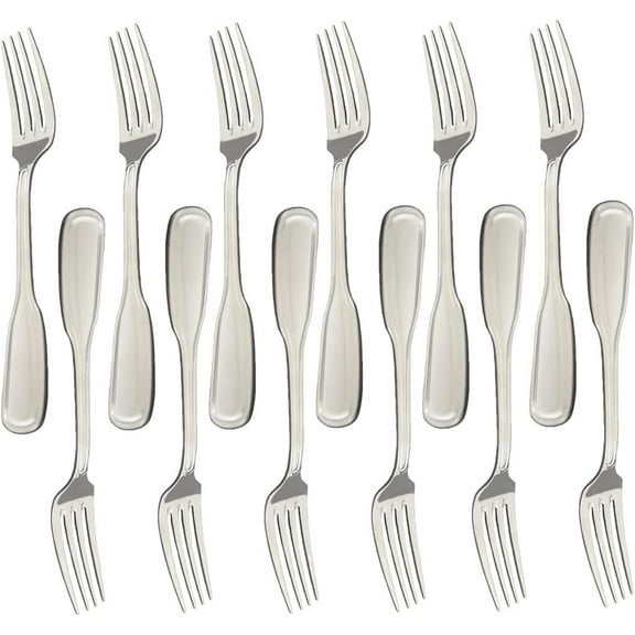 TrueCraftware- Set of 12 Stainless Steel Simplicity Dinner Fork- Stainless Steel Flatware Cutlery Kitchen Tableware Set for Home and Restaurant Table Forks Flatware Forks Silverware Forks