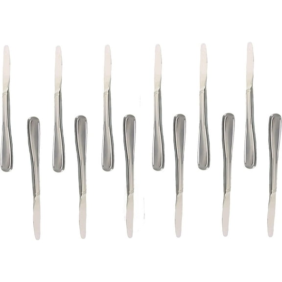 TrueCraftware- Set of 12 Stainless Steel Simplicity Dinner Knife- Stainless Steel Flatware Cutlery Kitchen Tableware Set for Home and Restaurant Butter Knife Spreader Table Knives