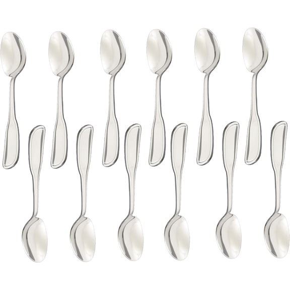 TrueCraftware- Set of 12 Stainless Steel Simplicity Table Spoon- Stainless Steel Flatware Cutlery Kitchen Tableware Set for Home and Restaurant Tablespoons Silverware Spoons Metal Spoons