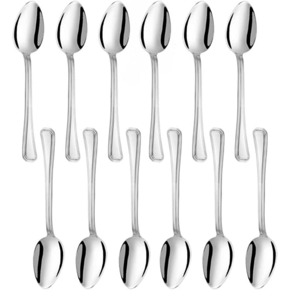 TrueCraftware- Set of 12 Stainless Steel Wilshire Dinner Spoon- Stainless Steel Flatware Cutlery Kitchen Tableware Set for Home and Restaurant Serving Spoon Catering Spoons Solid Serving Utensils