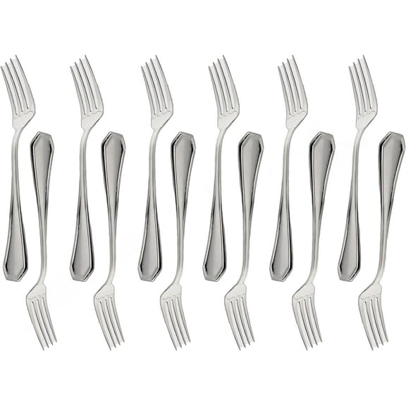 TrueCraftware- Set of 12 Stainless Steel Wilshire European Size Table Fork- Stainless Steel Flatware Cutlery Kitchen Tableware Set for Home and Restaurant Flatware Forks Silverware Forks Table Forks