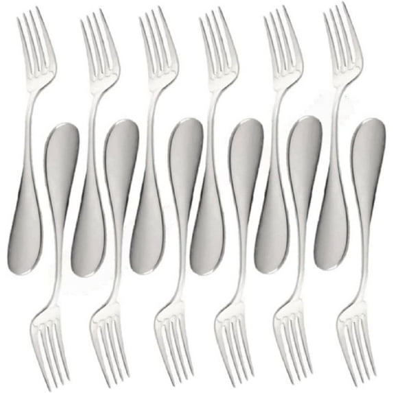 TrueCraftware- Set of 12 Stainless Steel York Dinner Fork - Stainless Steel Flatware Cutlery Kitchen Tableware Set for Home and Restaurant Table Forks Flatware Forks Silverware Forks