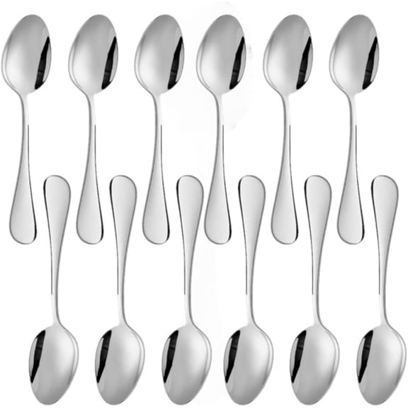 TrueCraftware- Set of 12 Stainless Steel York Table Spoon- Stainless Steel Flatware Cutlery Kitchen Tableware Set for Home and Restaurant Tablespoons Silverware Spoons Metal Spoons
