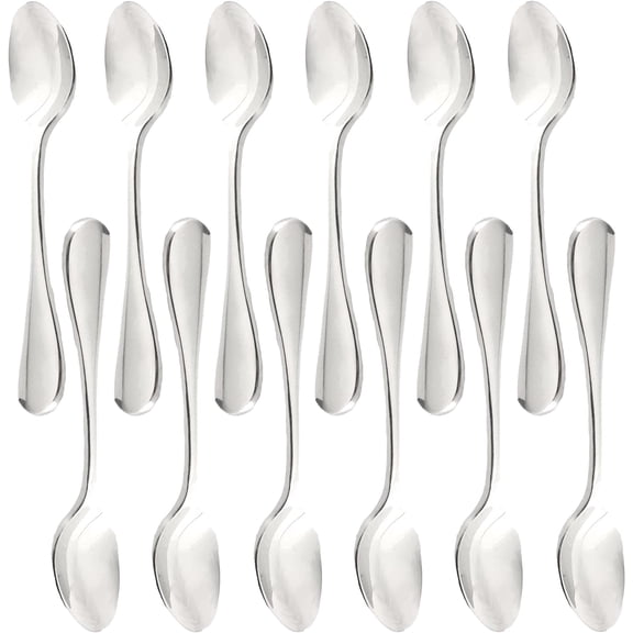 TrueCraftware- Set of 12 Stainless Steel York Teaspoon- Stainless Steel Flatware Cutlery Kitchen Tableware for Home Restaurant for Stirring Coffee Dessert Cake Ice Cream Cappuccino