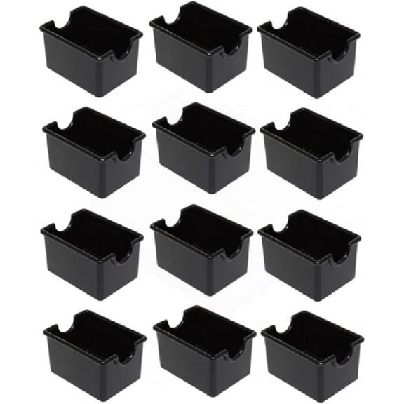 TrueCraftware- Set of 12 Sugar Packet Holder Plastic Black Color -Sugar Caddy Holder for Sweetener Packets Organizer Caddy for Coffee Bar Tea Bag Organizer for Table Restaurant Hotel