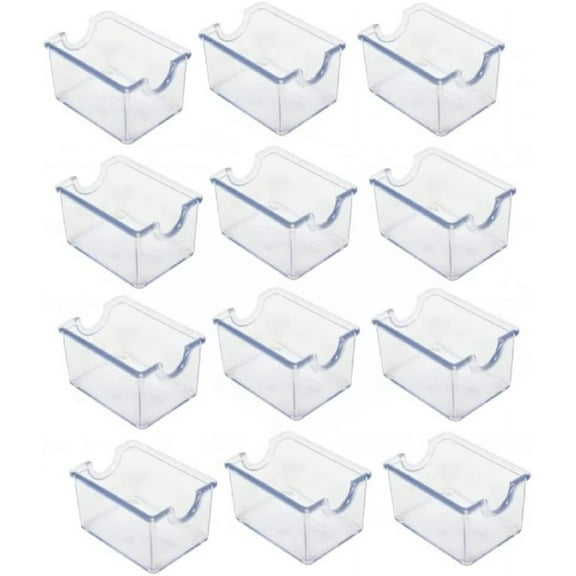TrueCraftware- Set of 12 Sugar Packet Holder Plastic Clear Color -Sugar Caddy Holder for Sweetener Packets Organizer Caddy for Coffee Bar Tea Bag Organizer for Table Restaurant Hotel