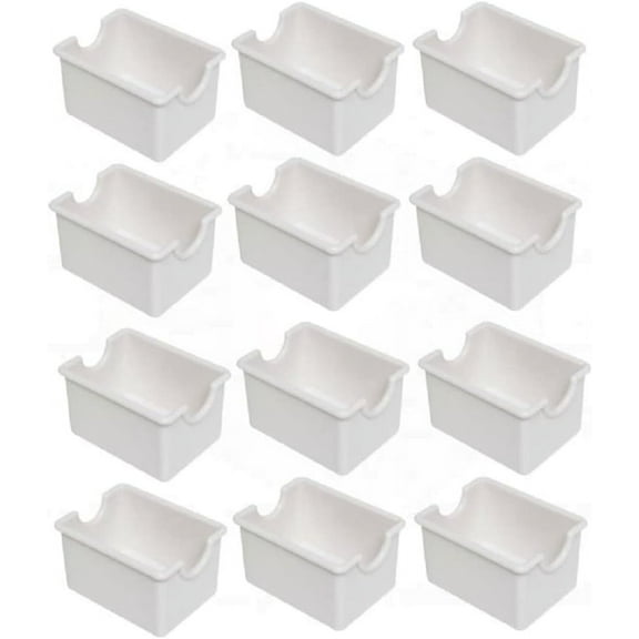 TrueCraftware-Set of 12 Sugar Packet Holder Plastic White Color -Sugar Caddy Holder for Sweetener Packets Organizer Caddy for Coffee Bar Tea Bag Organizer for Table Restaurant Hotel