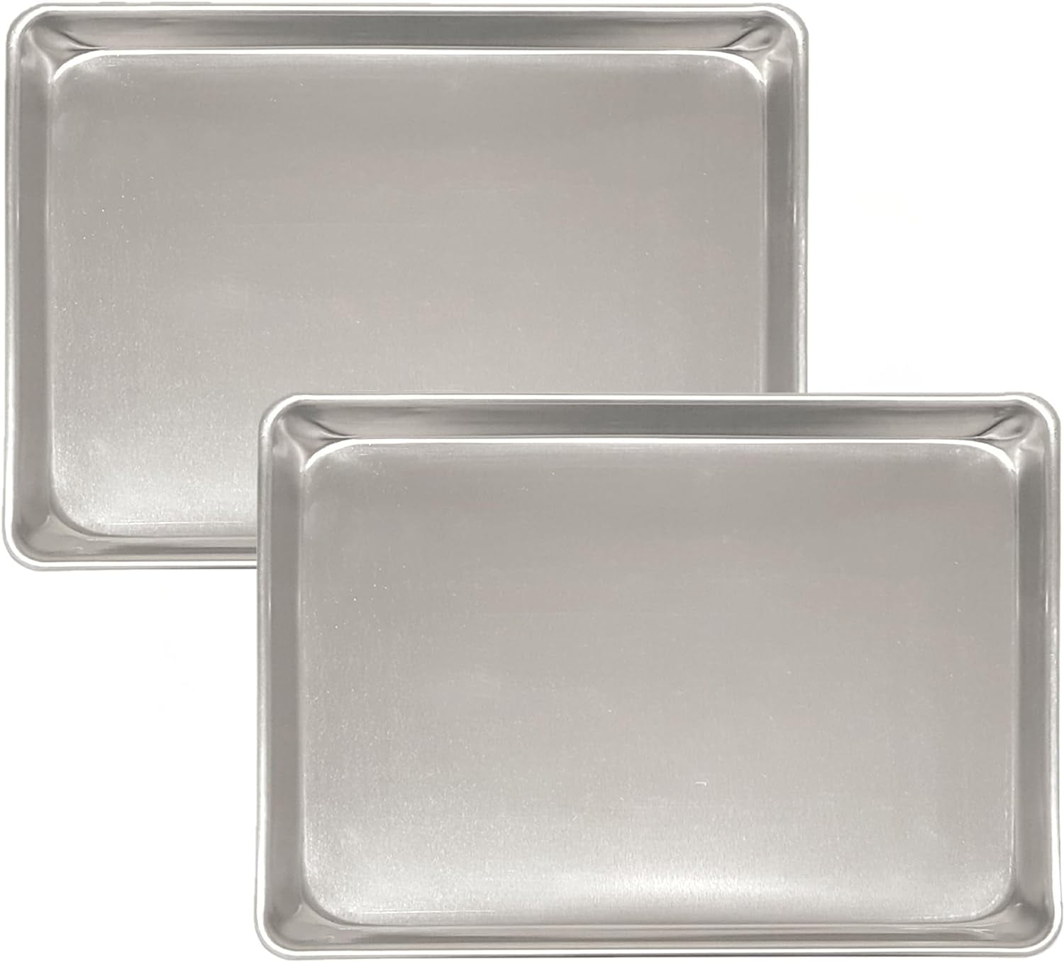TrueCraftware- Set of 2 Aluminum Half Size Sheet Pan 18" x 13" Baking Sheets -Oven Safe Baking Pan Baking Tray Cookie Sheet Baking Sheet Perfect for Baking Roasting