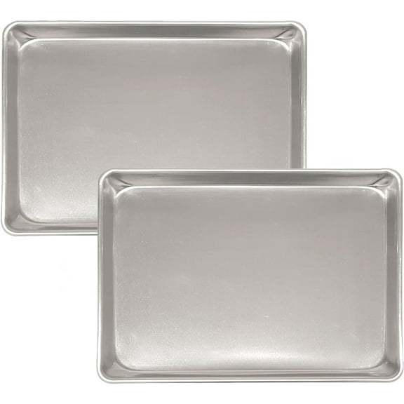 TrueCraftware- Set of 2 Aluminum Half Size Sheet Pan 18" x 13" Baking Sheets -Oven Safe Baking Pan Baking Tray Cookie Sheet Baking Sheet Perfect for Baking Roasting
