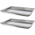 thumbnail image 1 of TrueCraftware- Set of 2 Aluminum Quarter Size Sheet Pan 9-1/2" x 13" Baking Sheets 18 Gauge -Oven Safe Baking Pan Baking Tray Cookie Sheet Oven Perfect for Baking Roasting and More, 1 of 6