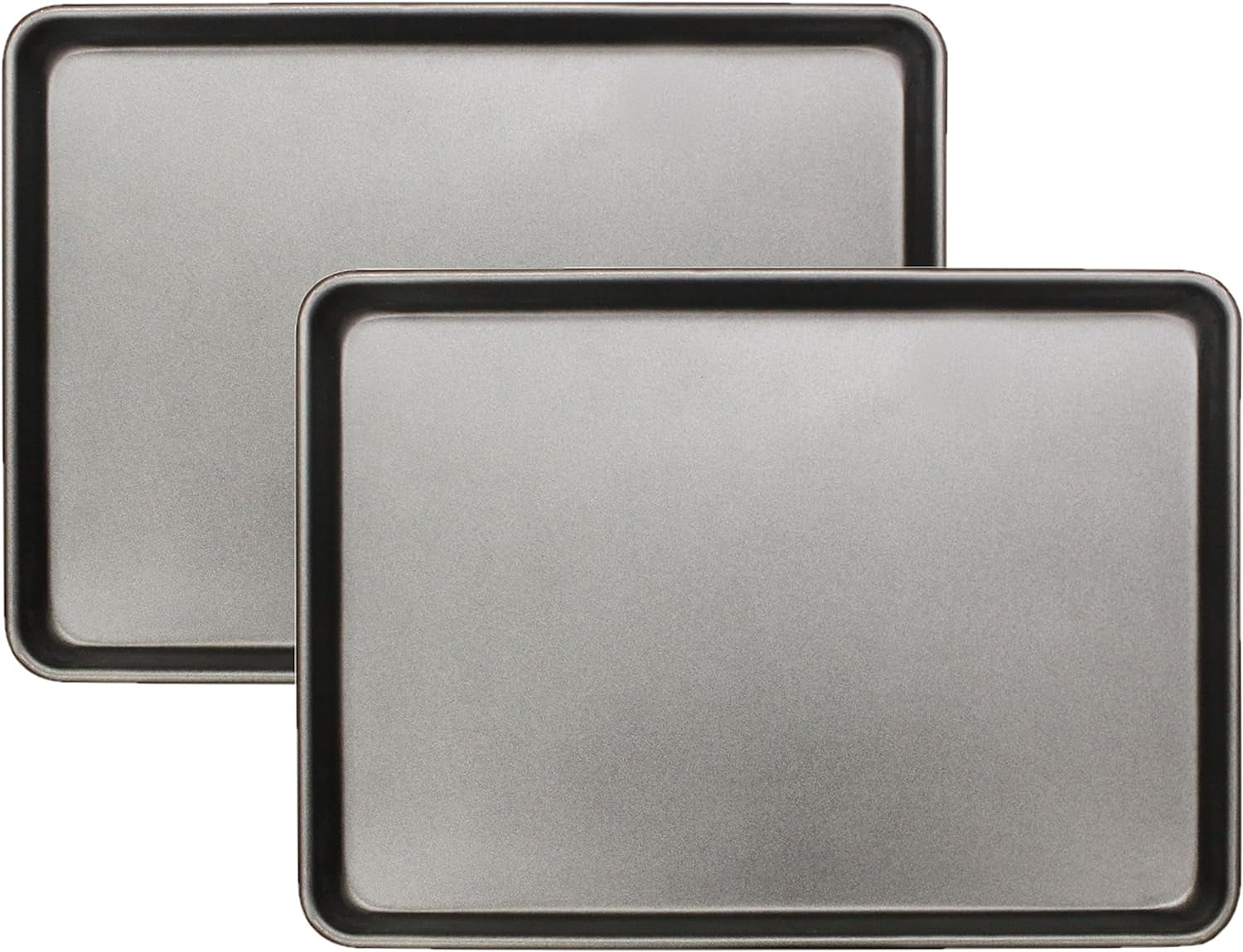 TrueCraftware- Set of 2 Half Size 18" x 13" Non-Stick Aluminum Sheet Pan 18 Gauge- Oven Safe Nonstick Baking Pan Baking Tray Cookie Sheet Baking Sheet Perfect for Baking Roasting